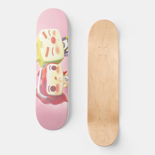 Whimsical Karakters met Kat Persoonlijk Skateboard (Voorkant)