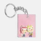 Whimsical Karakters met Kat Sleutelhanger (Voorkant Links)