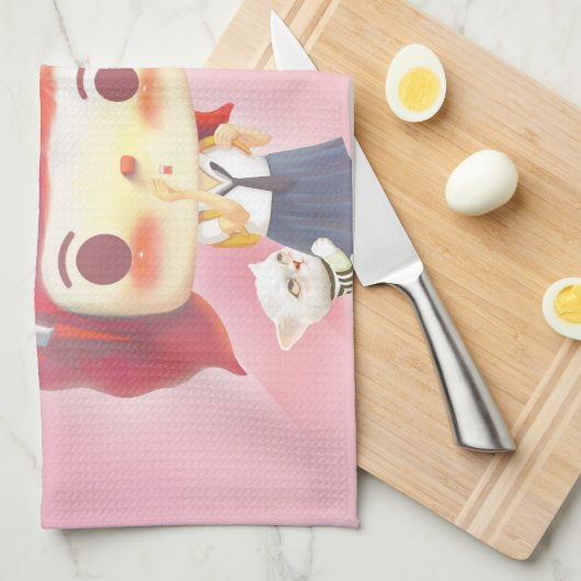 Whimsical Karakters met Kat Theedoek (Quarter Fold)