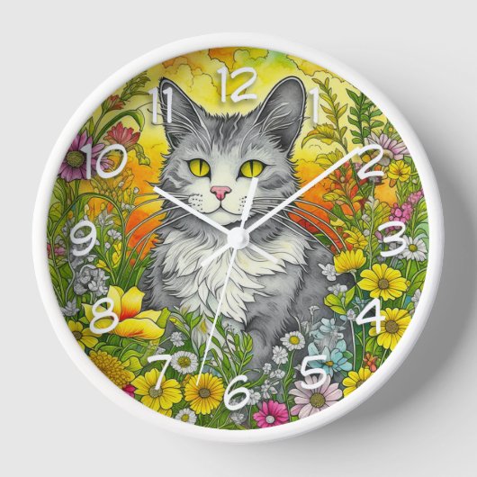 Whimsical Kat en Bloemen (Voorkant)