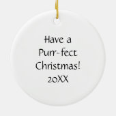 Whimsical Kat en Bloemen Keramisch Ornament (Achterkant)