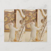 Whimsical kat harpist – Ansichtkaart Briefkaart (Voorkant)