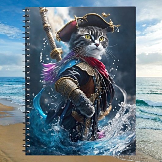 Whimsical kat piraat avontuur notitieboek