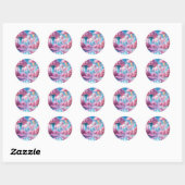 Whimsical katoenen snoep ronde sticker (Vel)