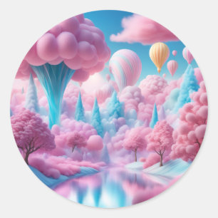 Whimsical katoenen snoep ronde sticker