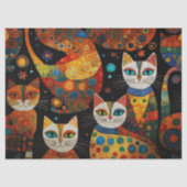 Whimsical Katten Decoupage Weefselpapier Tissuepapier (Voorkant)