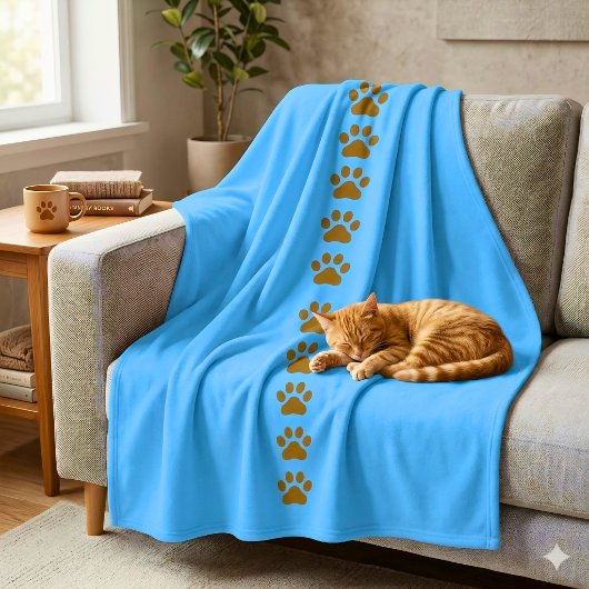 Whimsical kattengeliefhebber blauw fleece deken