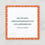 Whimsical kattenpootpatroon Huis & kat Zitten Vierkante Visitekaartje (Achterkant)