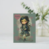 Whimsical Kawaii Fairy Tale Girl Briefkaart (Staand voorkant)