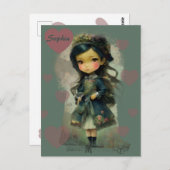 Whimsical Kawaii Fairy Tale Girl Briefkaart (Voorkant / Achterkant)