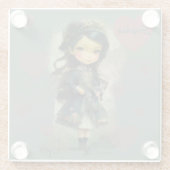 Whimsical Kawaii Fairy Tale Girl Glazen Onderzetter (Achterkant)