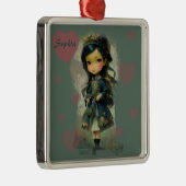 Whimsical Kawaii Fairy Tale Girl Metalen Ornament (Rechts)