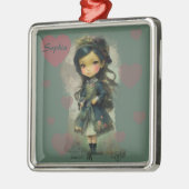 Whimsical Kawaii Fairy Tale Girl Metalen Ornament (Links)