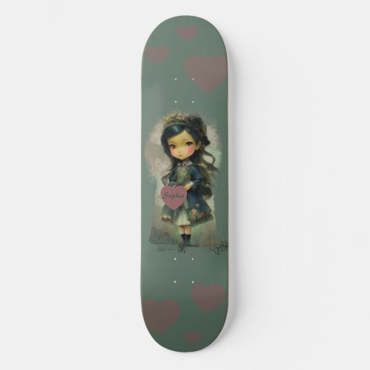 Whimsical Kawaii Fairy Tale Girl Persoonlijk Skateboard (Voorkant)