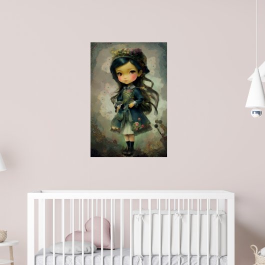 Whimsical Kawaii Fairy Tale Girl Poster (Kinderkamer 2)