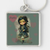 Whimsical Kawaii Fairy Tale Girl Sleutelhanger (Voorkant)