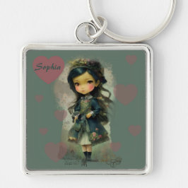 Whimsical Kawaii Fairy Tale Girl Sleutelhanger