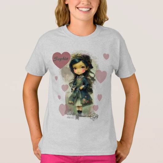 Whimsical Kawaii Fairy Tale Girl T-shirt (Voorkant)
