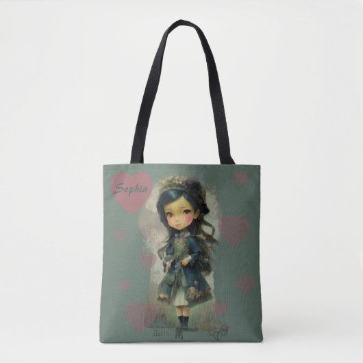 Whimsical Kawaii Fairy Tale Girl Tote Bag (Voorkant)
