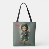Whimsical Kawaii Fairy Tale Girl Tote Bag (Achterkant)