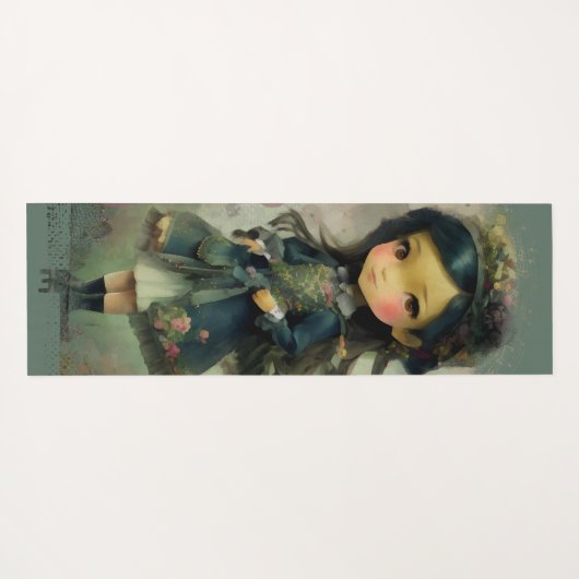Whimsical Kawaii Fairy Tale Girl Yogamat (Achterkant (horizontaal))