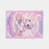Whimsical Kawaii Pastel Unicorn & Friends On Cloud Fleece Deken (Voorkant (Horizontaal))