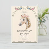 Whimsical Kentucky Derby-feest uitnodiging | Paard (Staand voorkant)