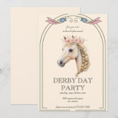 Whimsical Kentucky Derby-feest uitnodiging | Paard (Voorkant / Achterkant)