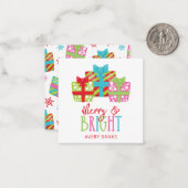 Whimsical Kerst cadeau bijlage Notitiekaartje (Voorkant / Achterkant in situ)