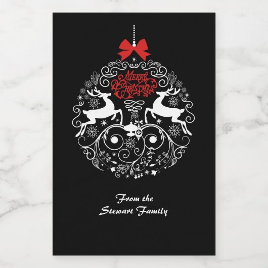 Whimsical Kerst Decoratieve Bauble Label Set Voedselcontainer Etiket (Enkel label)