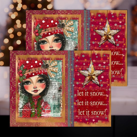 Whimsical Kerst Decoupage Tissuepapier
