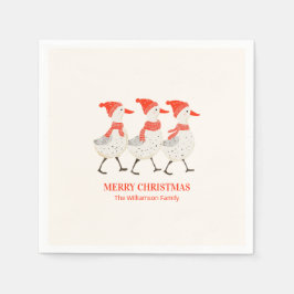 Whimsical Kerst Eenden Custom Kerstfeest Servet