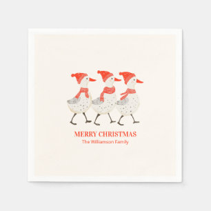 Whimsical Kerst Eenden Custom Kerstfeest Servet