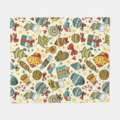 Whimsical Kerst Feestdagen Seizoensgebonden Feeste Fleece Deken (Voorkant (Horizontaal))