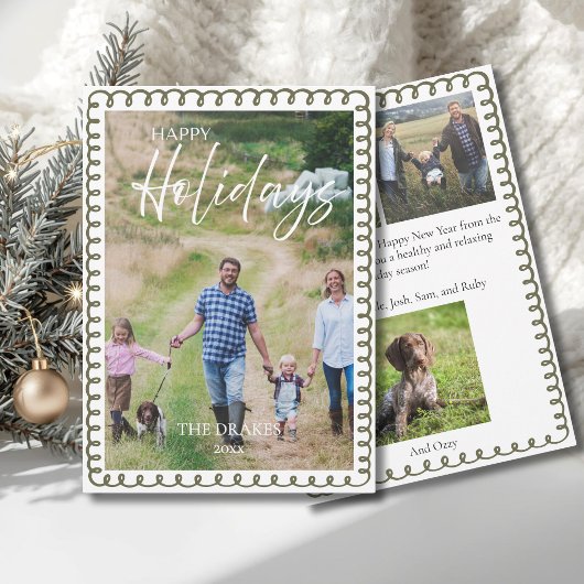 Whimsical Kerst Foto Feestdagenkaart