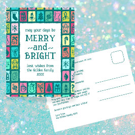 Whimsical Kerst Grid Lief Persoonlijk  Feestdagenkaart