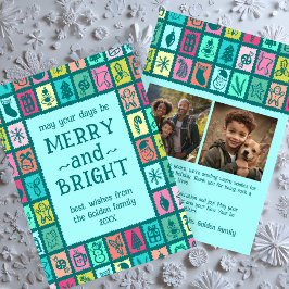 Whimsical Kerst Grid Schattig Aangepast 2 FOTO  Feestdagenkaart