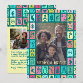 Whimsical Kerst Grid Schattig Aangepast 3 FOTO  Feestdagenkaart