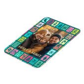 Whimsical Kerst Grid Schattig Aangepaste Foto Magneet (Linkerzijde)