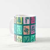 Whimsical Kerst Grid Schattig Helder Vakantie Koffiemok (Voorkant links)