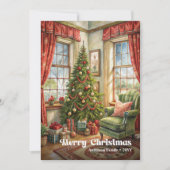 Whimsical Kerst interieur kaart rustische feestdag (Voorkant)
