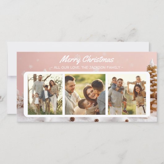 Whimsical Kerst Kaart 3 Foto Collage (Voorkant)