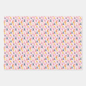 Whimsical kerst met kleurrijke bomen inpakpapier vel (Voorkant 3)