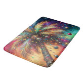 Whimsical Kerst Palmboom Tropisch Strand Levendig Badmat (Gekanteld)