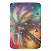 Whimsical Kerst Palmboom Tropisch Strand Levendig Badmat (Voorkant Verticaal)