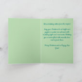 Whimsical Kerst Palmboom Tropisch Strand Levendig Feestdagen Kaart (Binnen)