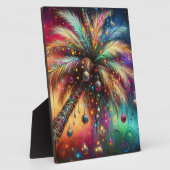 Whimsical Kerst Palmboom Tropisch Strand Levendig Fotoplaat (Zijkant)