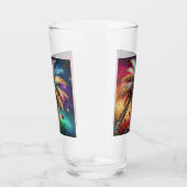 Whimsical Kerst Palmboom Tropisch Strand Levendig Glas (Rechts)