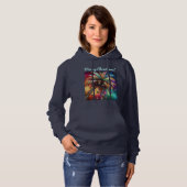 Whimsical Kerst Palmboom Tropisch Strand Levendig Hoodie (Voorkant volledig)