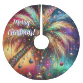 Whimsical Kerst Palmboom Tropisch Strand Levendig Kerstboom Rok (Voorkant)